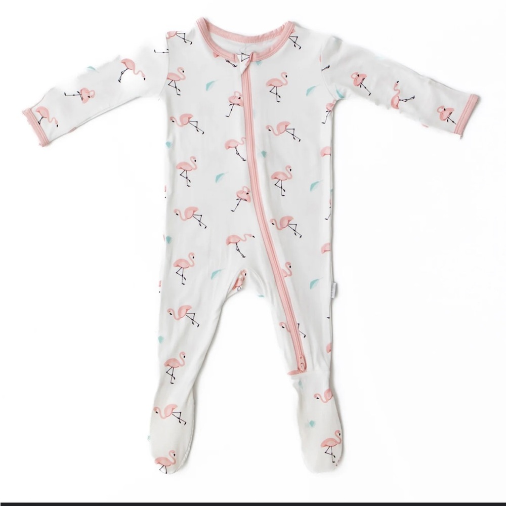 Bamboo Little Flamingo Print Baby Footie